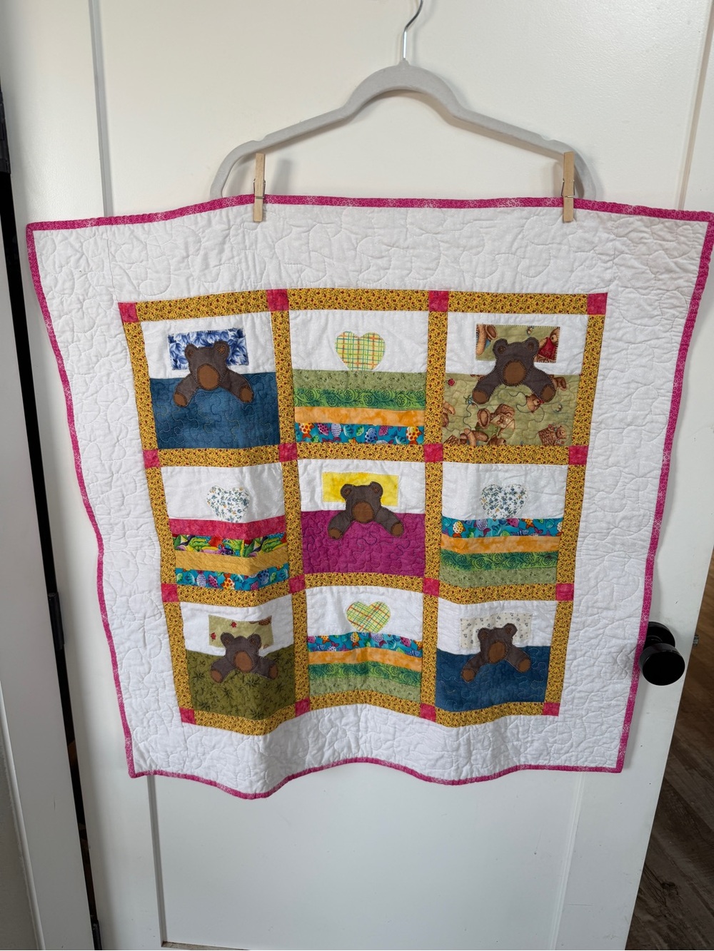 Vintage Baby Girl Quilt square 31”